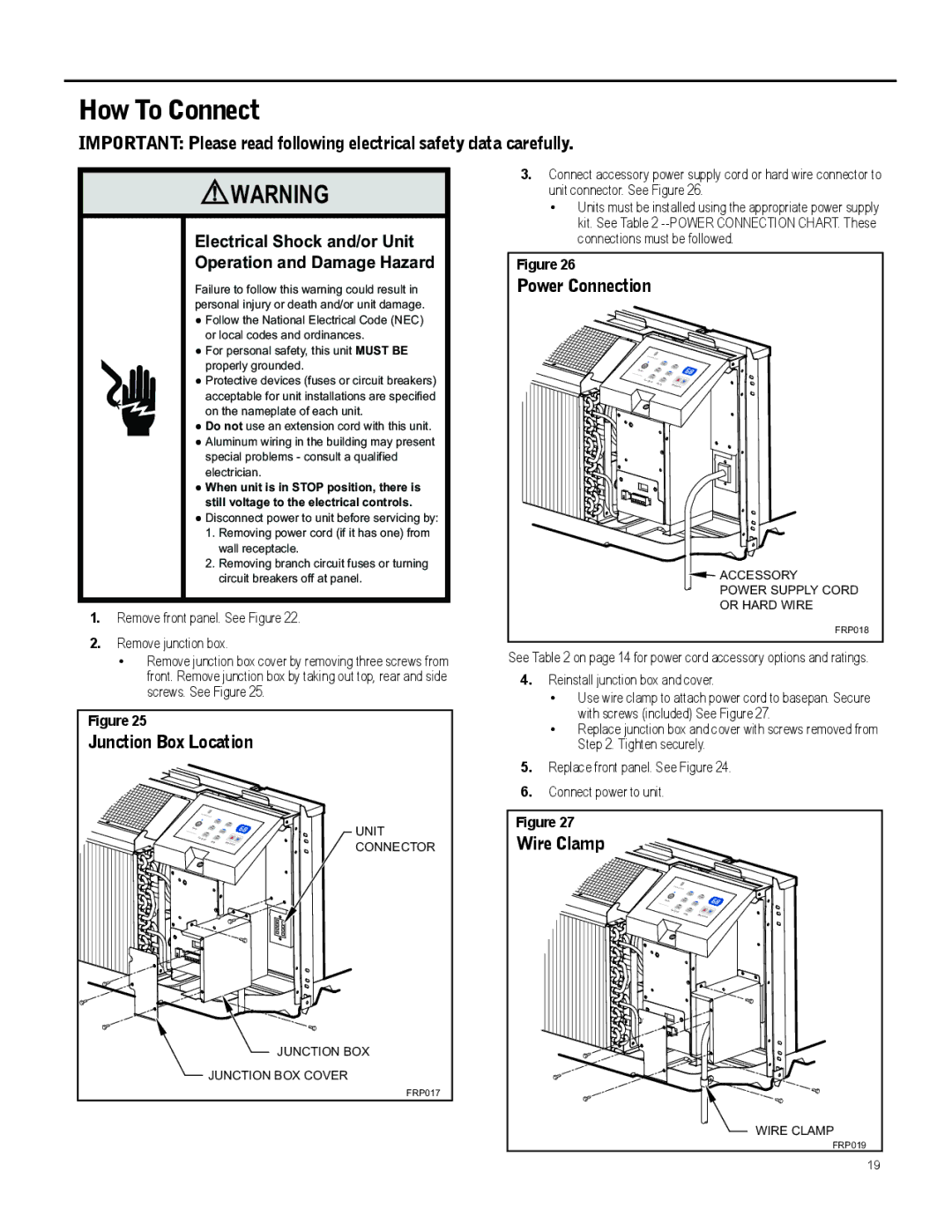 Friedrich 920-087-09 (12/10) operation manual How To Connect, Power Connection 