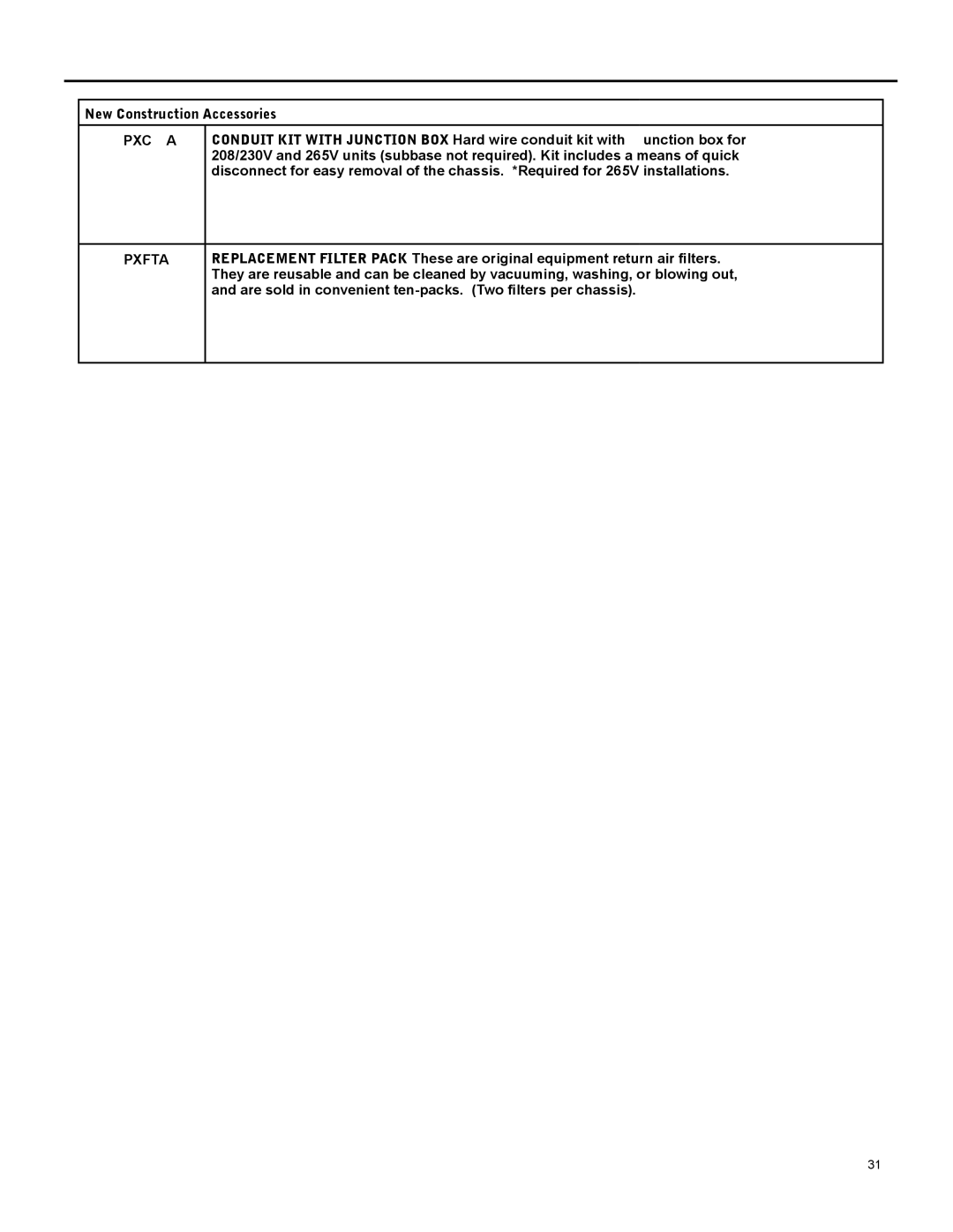 Friedrich 920-087-09 (12/10) operation manual Pxcja 