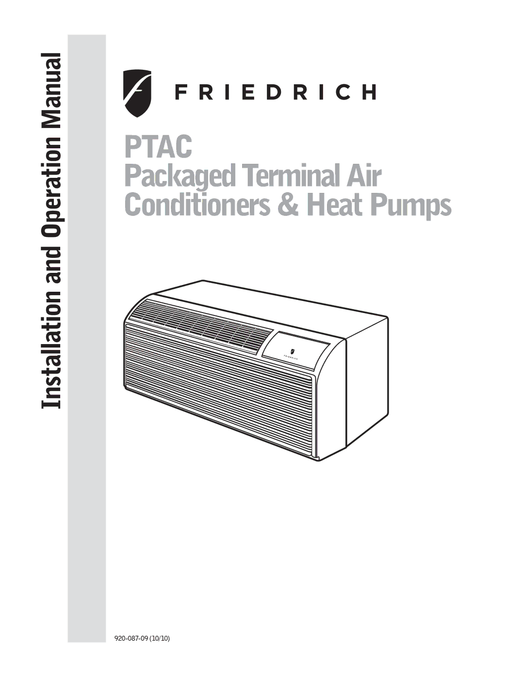 Friedrich 920-087-09 operation manual Ptac 