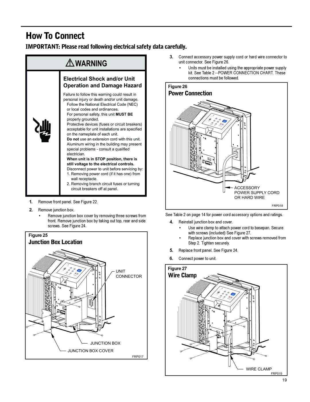 Friedrich 920-087-09 operation manual How To Connect, Power Connection 