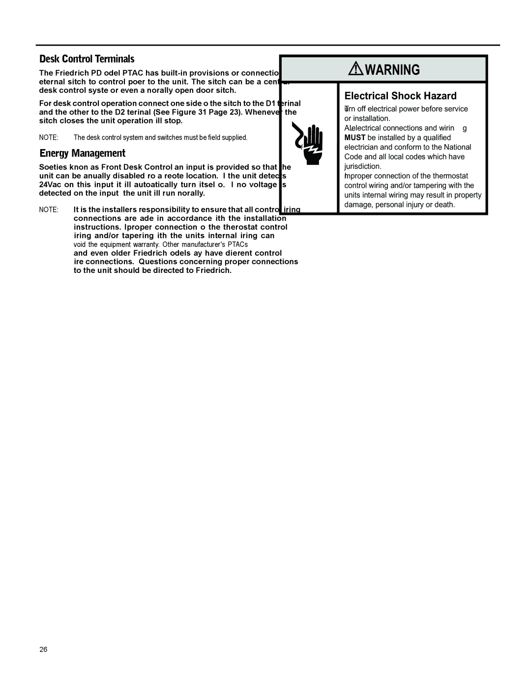 Friedrich 920-087-09 operation manual Desk Control Terminals, Energy Management 