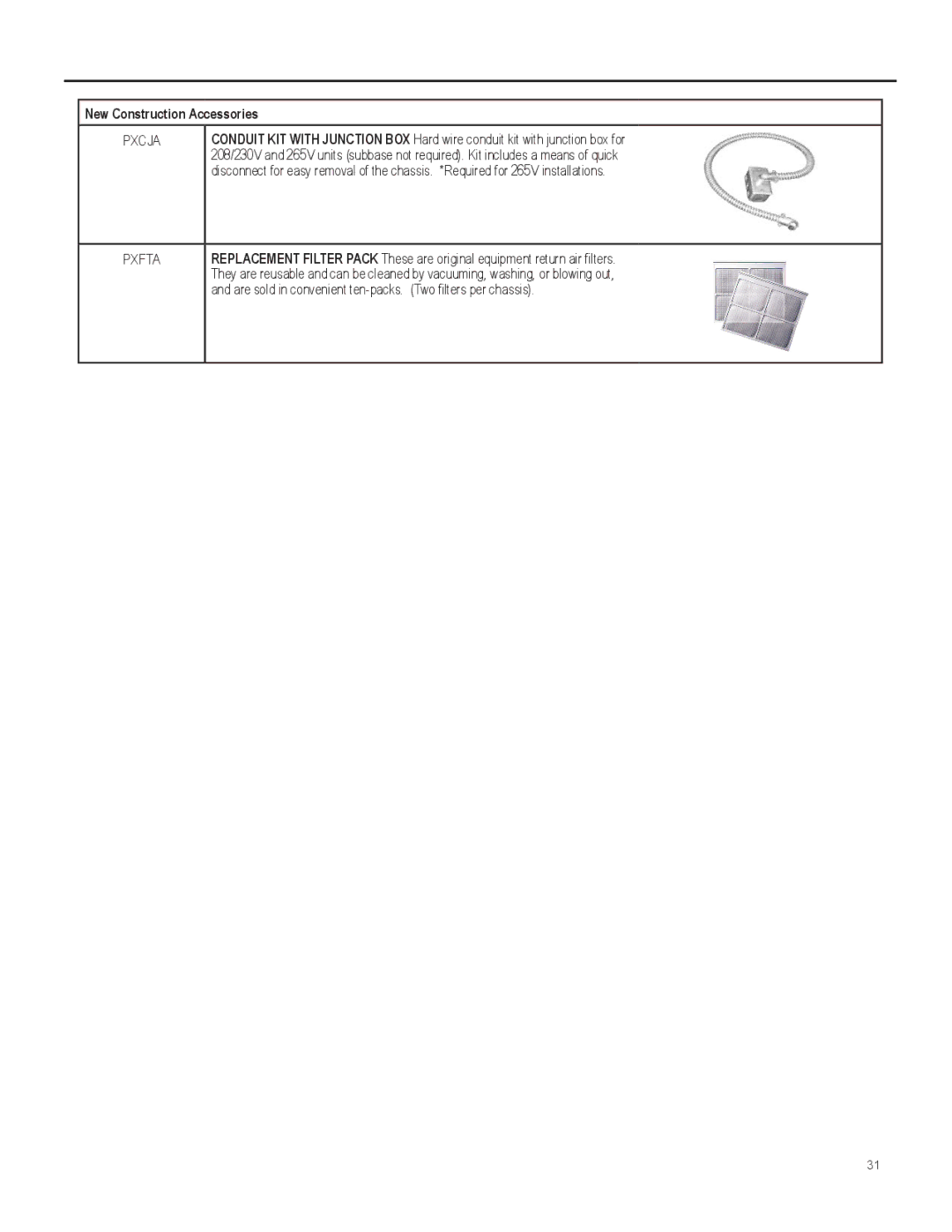 Friedrich 920-087-09 operation manual Pxcja 