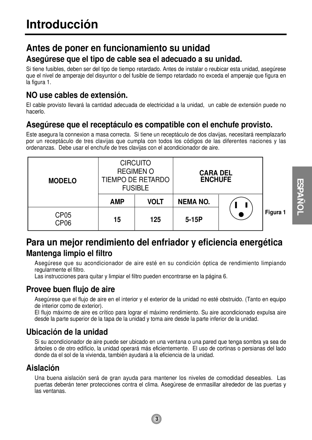 Friedrich CP05 CP Line operation manual Introducción, Antes de poner en funcionamiento su unidad 