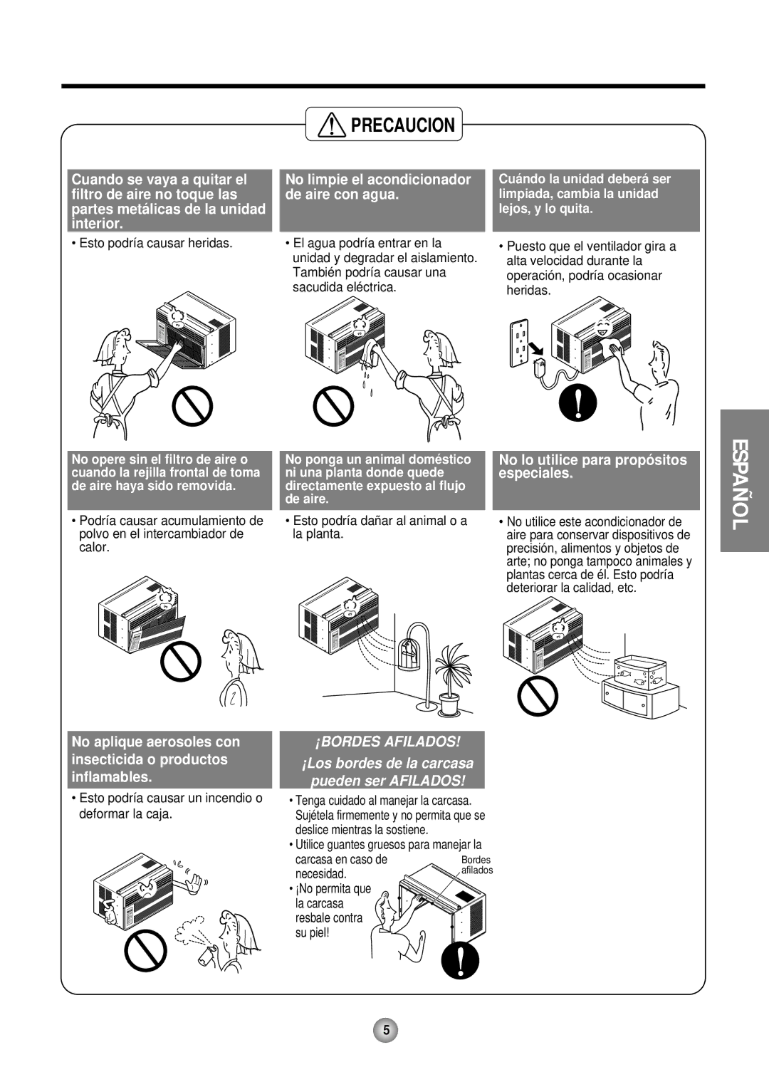 Friedrich CP05 CP Line operation manual Precaucion 