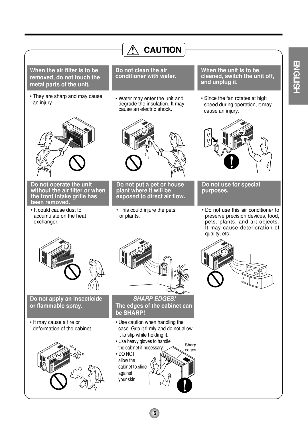 Friedrich CP05 CP Line operation manual Sharp Edges 