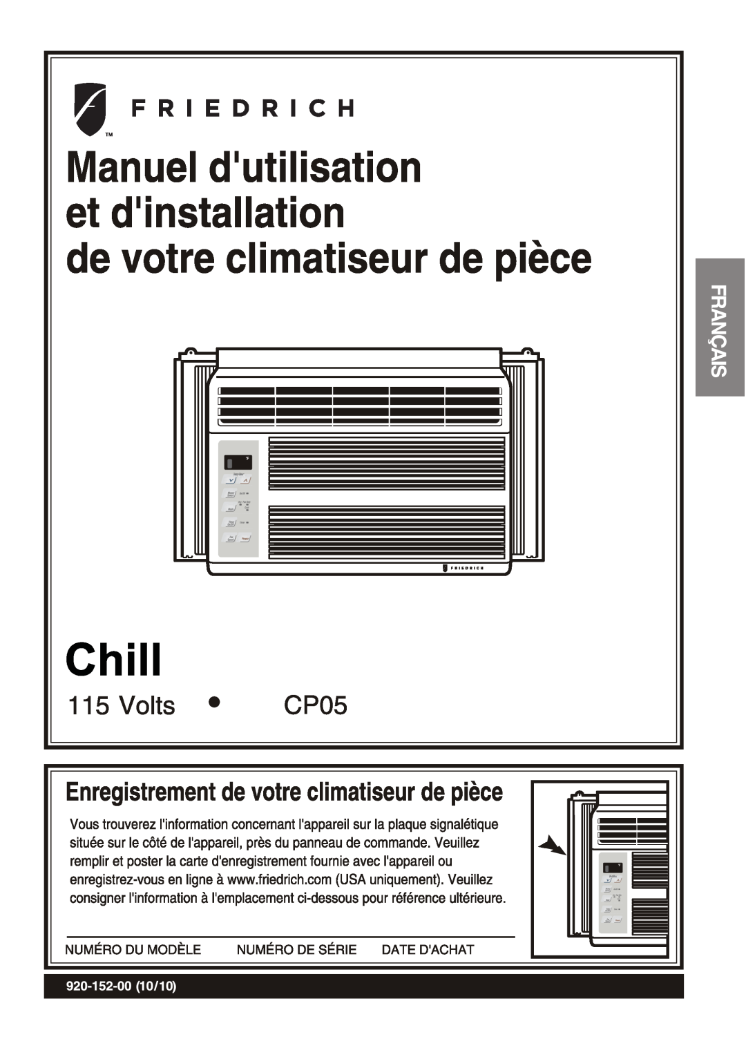 Friedrich CP05 manual 