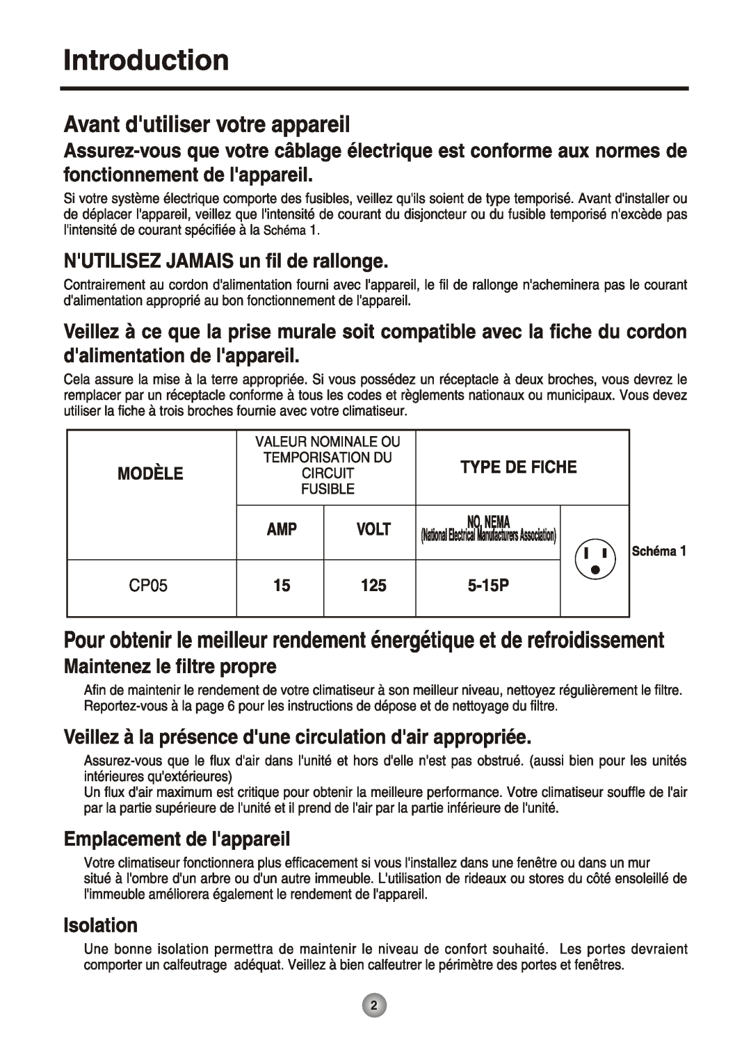 Friedrich CP05 manual 