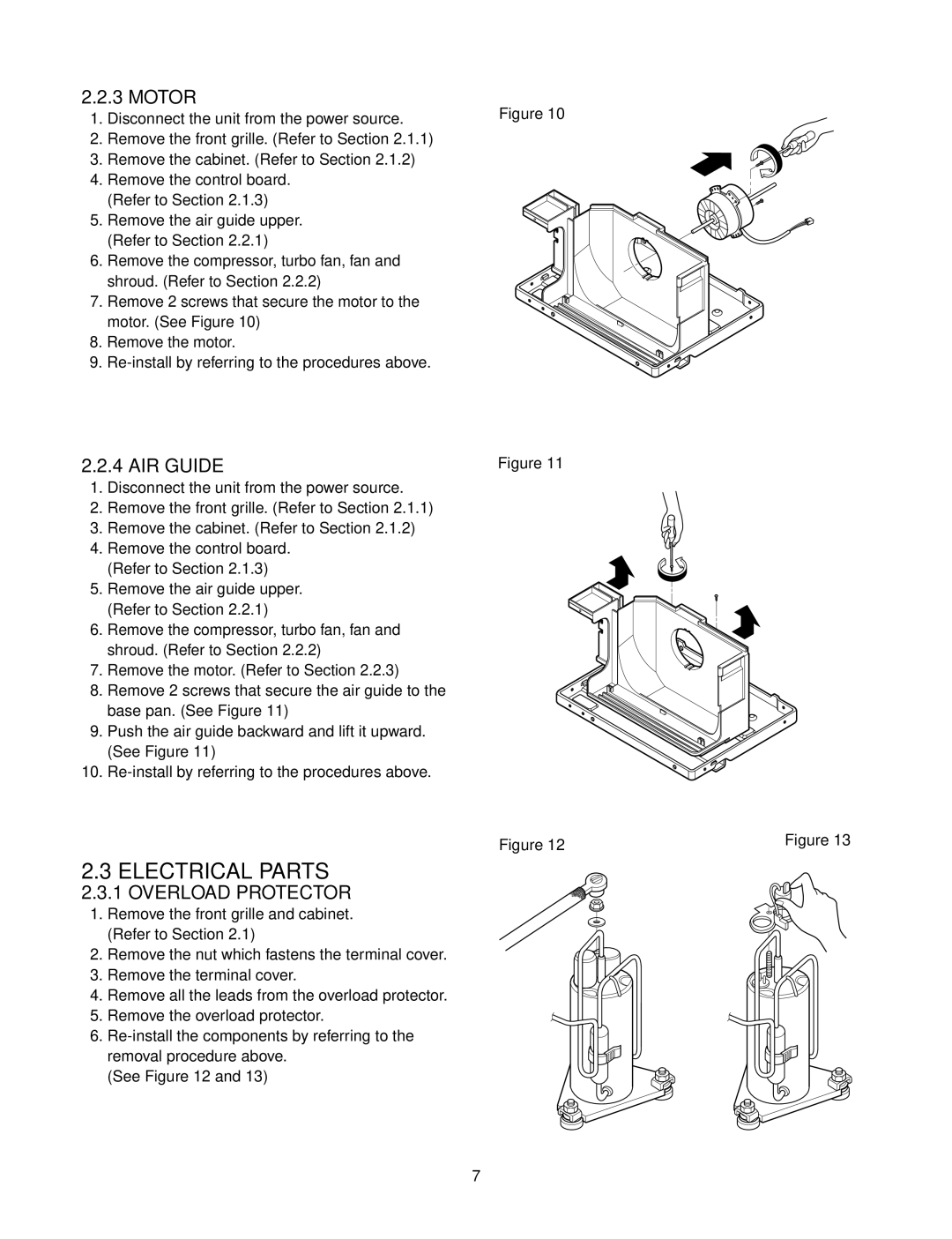 Friedrich CP06A10, CP05A10 manual Electrical Parts, AIR Guide, Overload Protector 