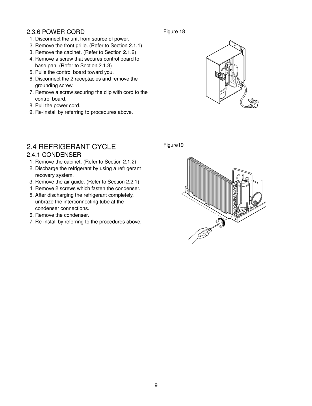 Friedrich CP06A10, CP05A10 manual Refrigerant Cycle, Power Cord, Condenser 