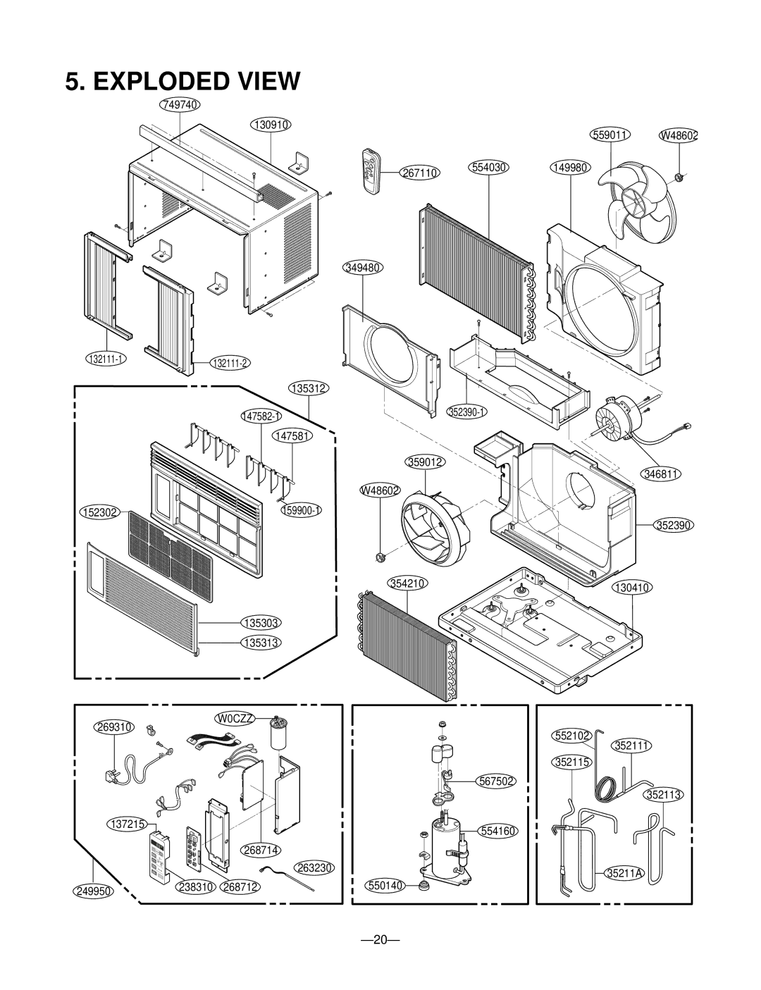 Friedrich CP05C10 manual Exploded View, W0CZZ 