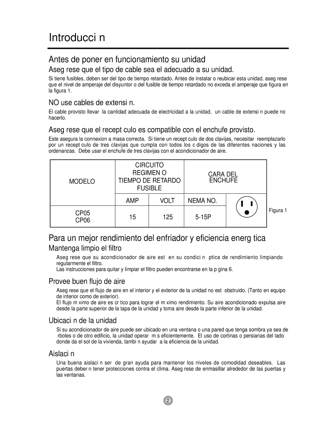 Friedrich CP06 manual Introducción, Antes de poner en funcionamiento su unidad 