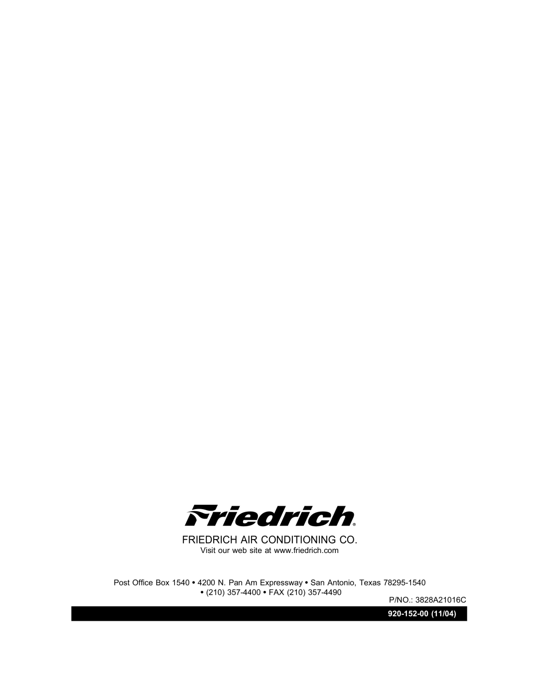 Friedrich CP06 manual +$,5&21,7,21,1*&2 