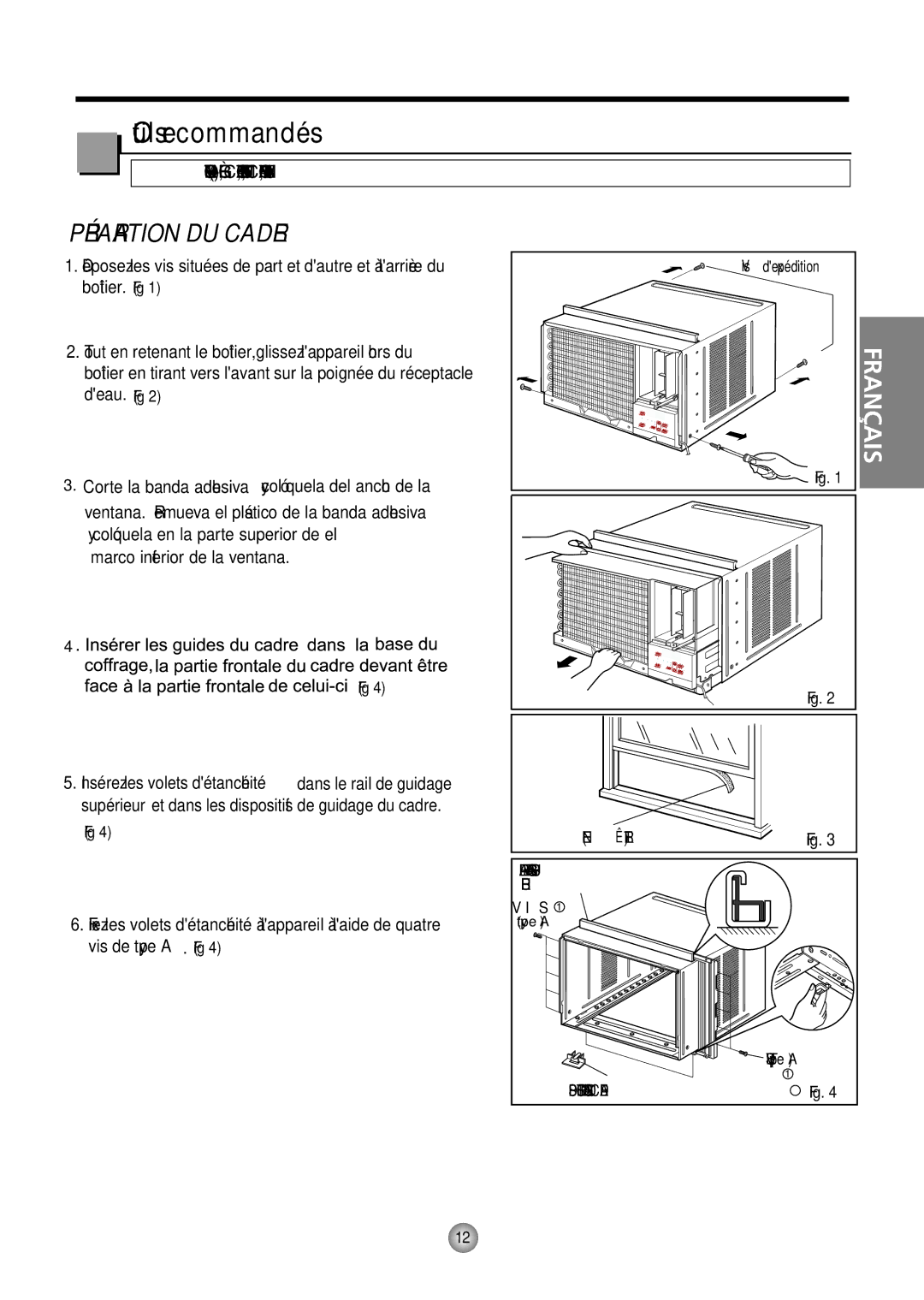 Friedrich CP06/CP08 manual Outils recommandés, Préparation DU Cadre 