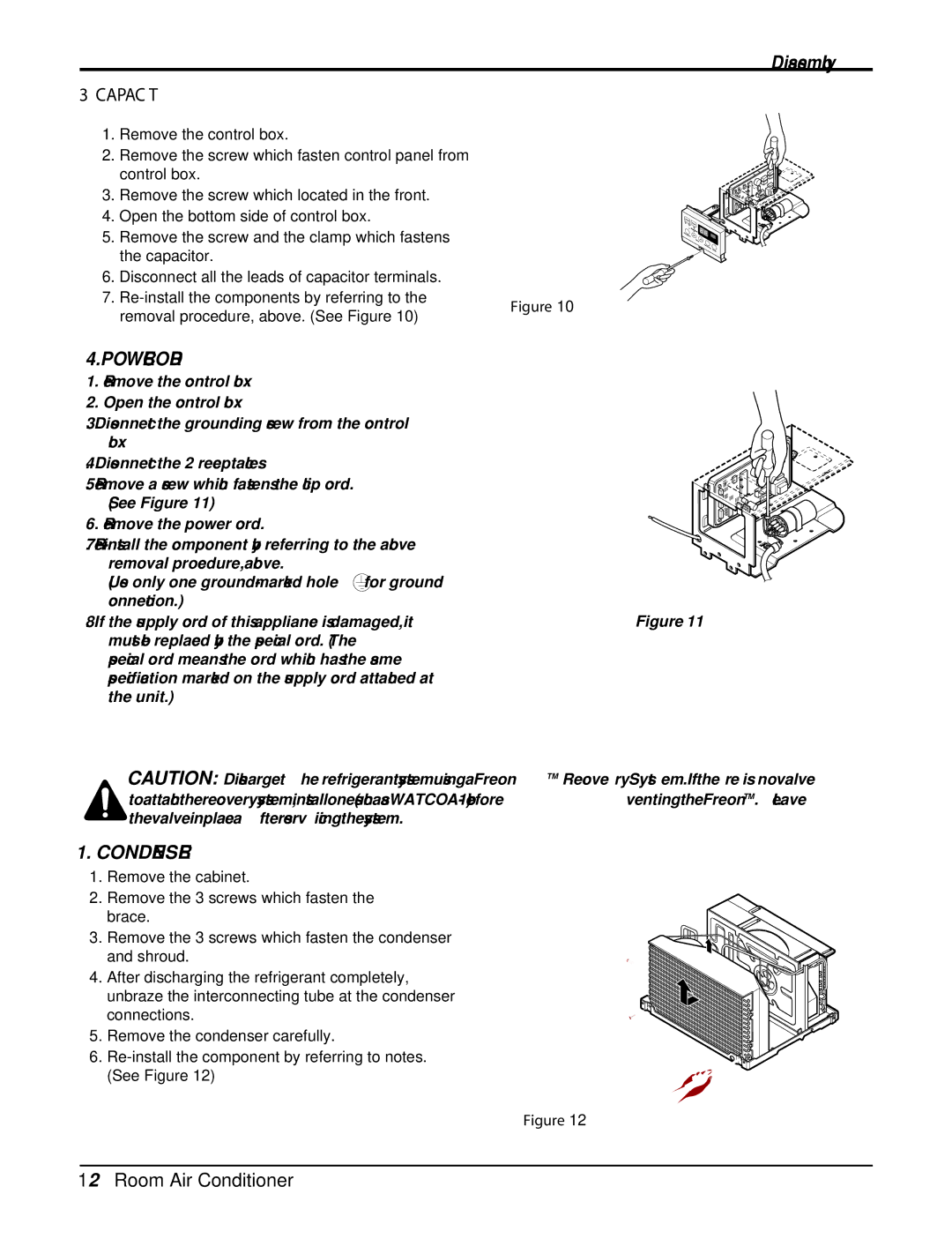 Friedrich CP06F10, CP08F10 manual Capacitor, Power Cord 