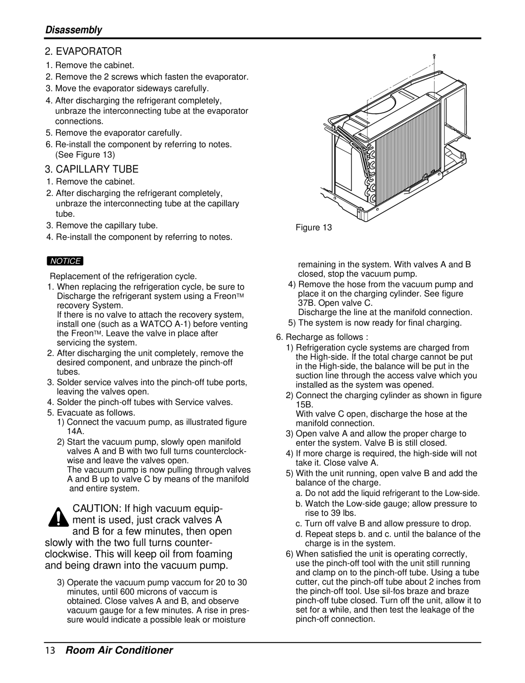 Friedrich CP08F10, CP06F10 manual Evaporator, Capillary Tube 