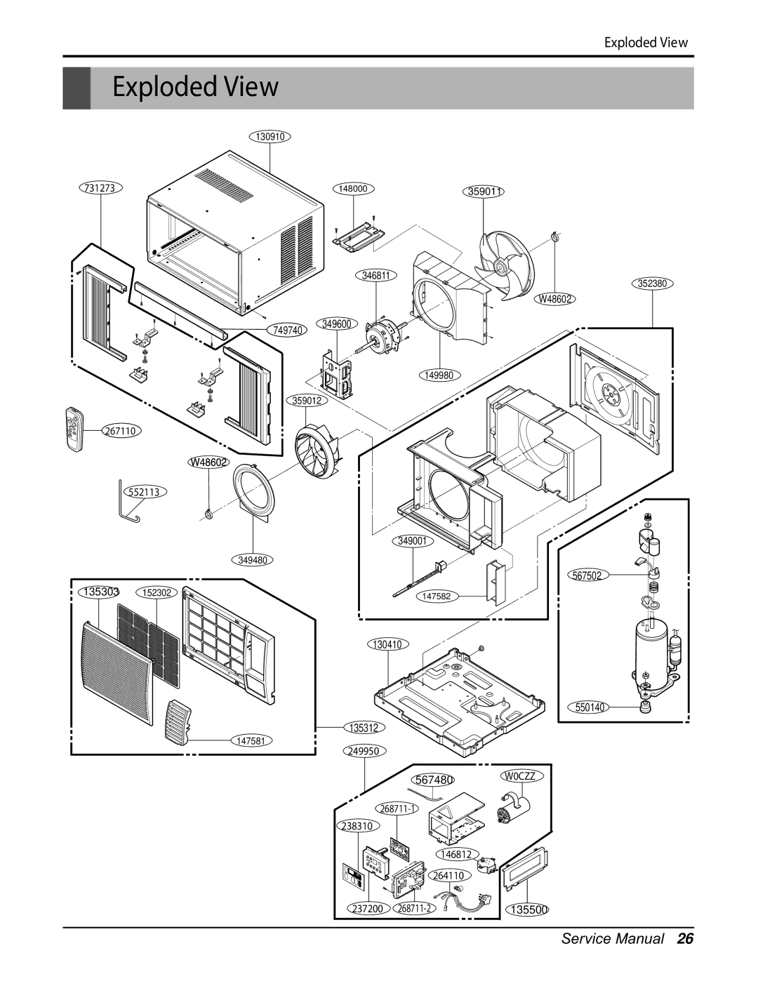 Friedrich CP06F10, CP08F10 manual Exploded View 