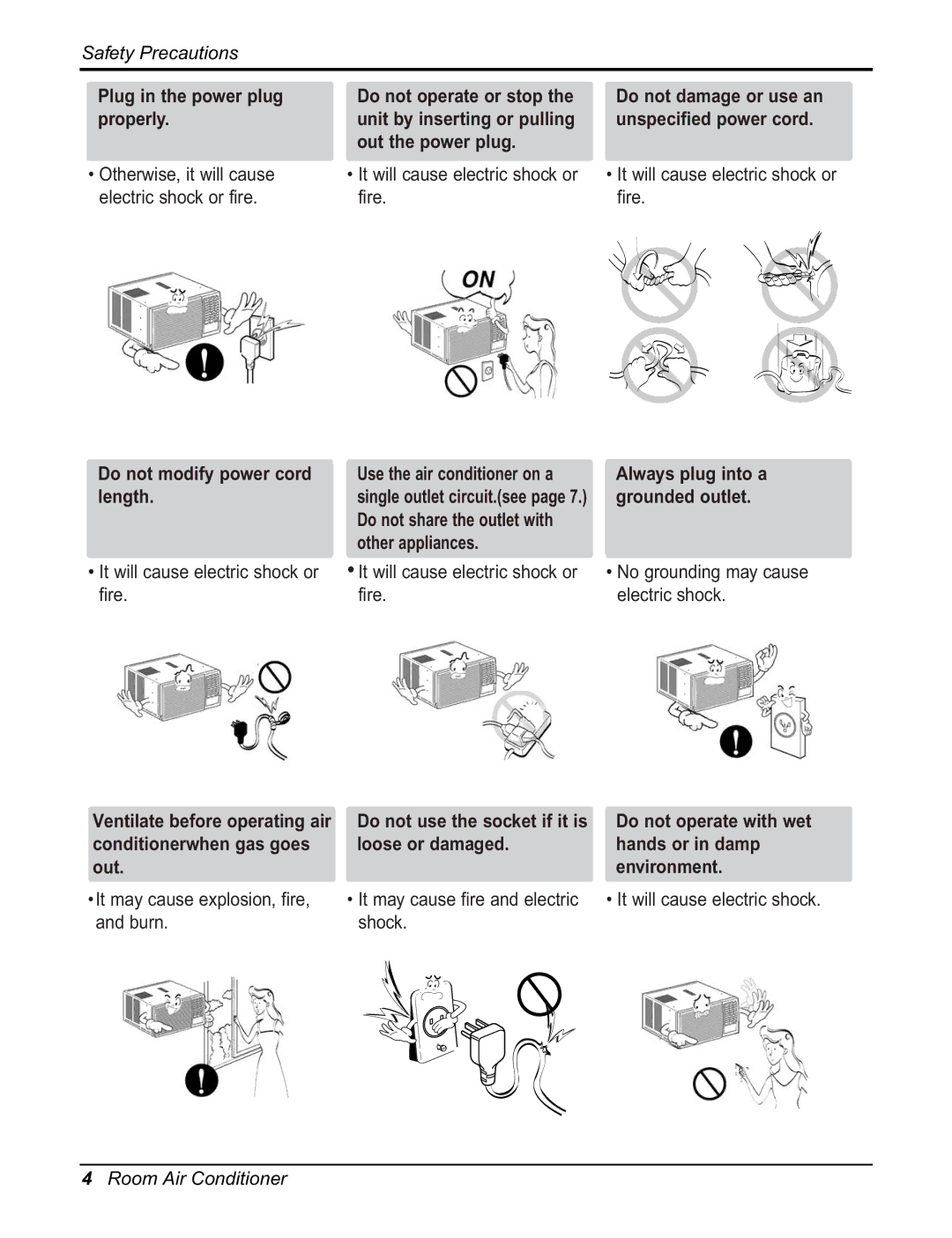 Friedrich CP06F10, CP08F10 manual Do not modify power cord length 