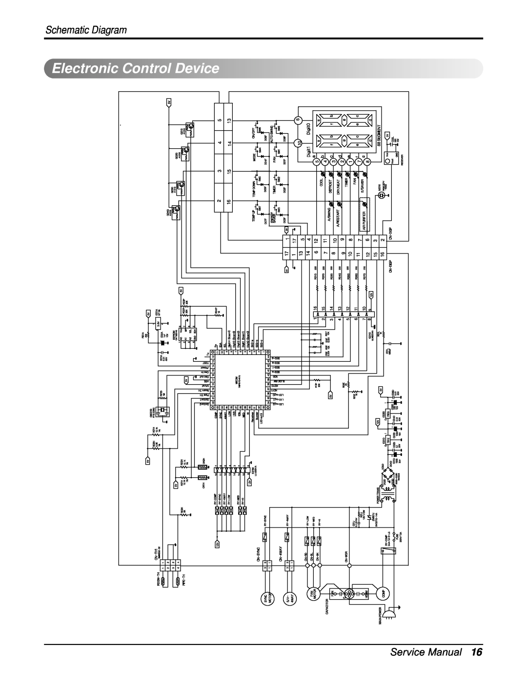 Friedrich CP06F10, CP08F10 manual ElectronicControlDevice, Schematic Diagram 