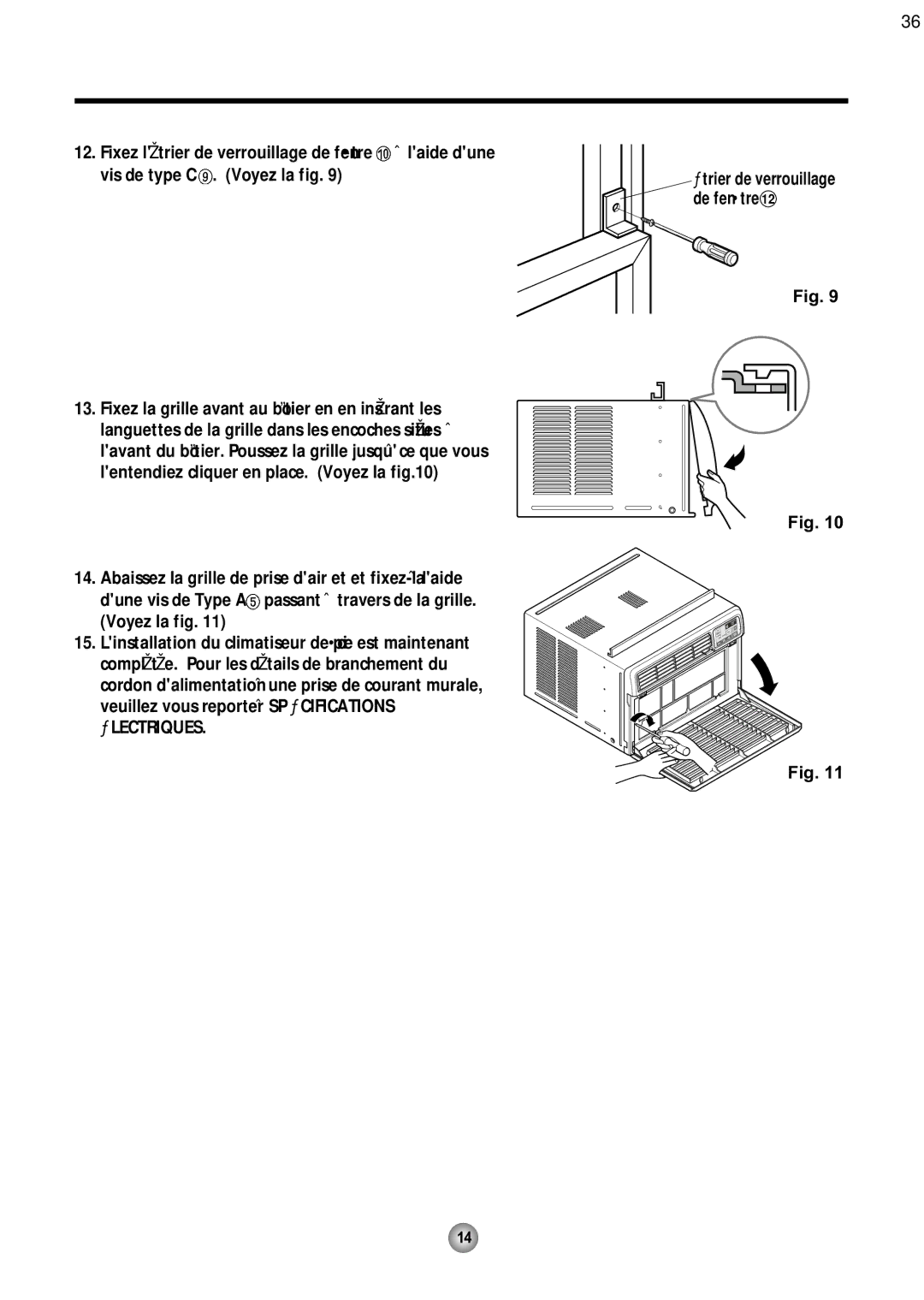 Friedrich CP08 operation manual Lectriques 