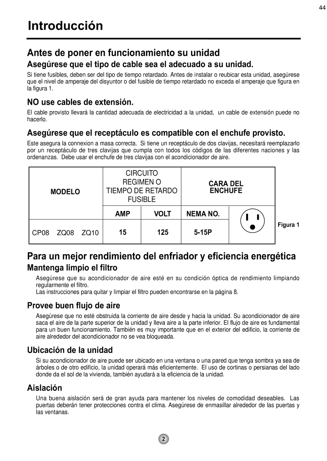 Friedrich CP08 operation manual Introducción, Antes de poner en funcionamiento su unidad 