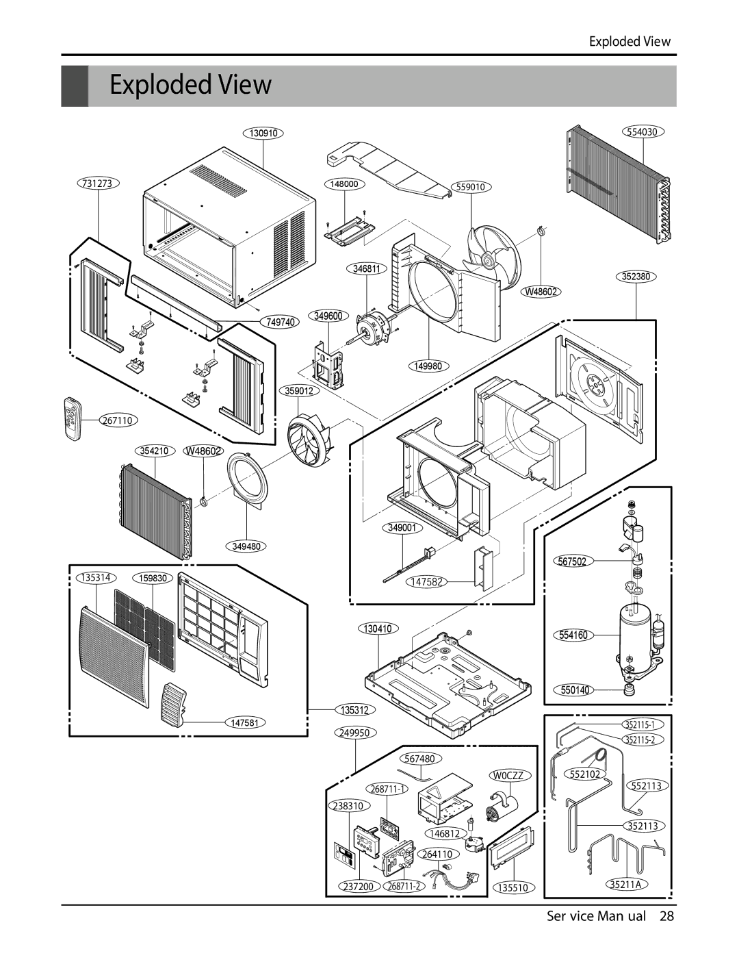 Friedrich CP08E10, CP06E10 manual Exploded View 