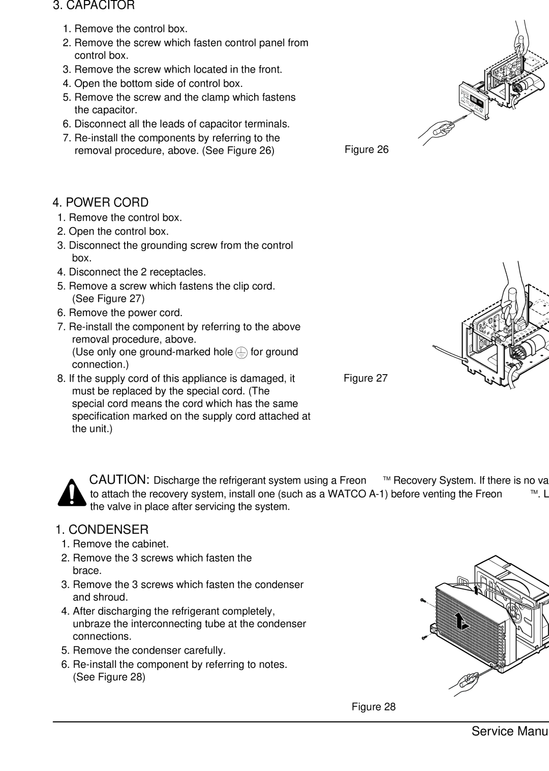 Friedrich CP06E10, CP08E10 manual Refrigerating Cycle, Capacitor, Power Cord, Condenser 