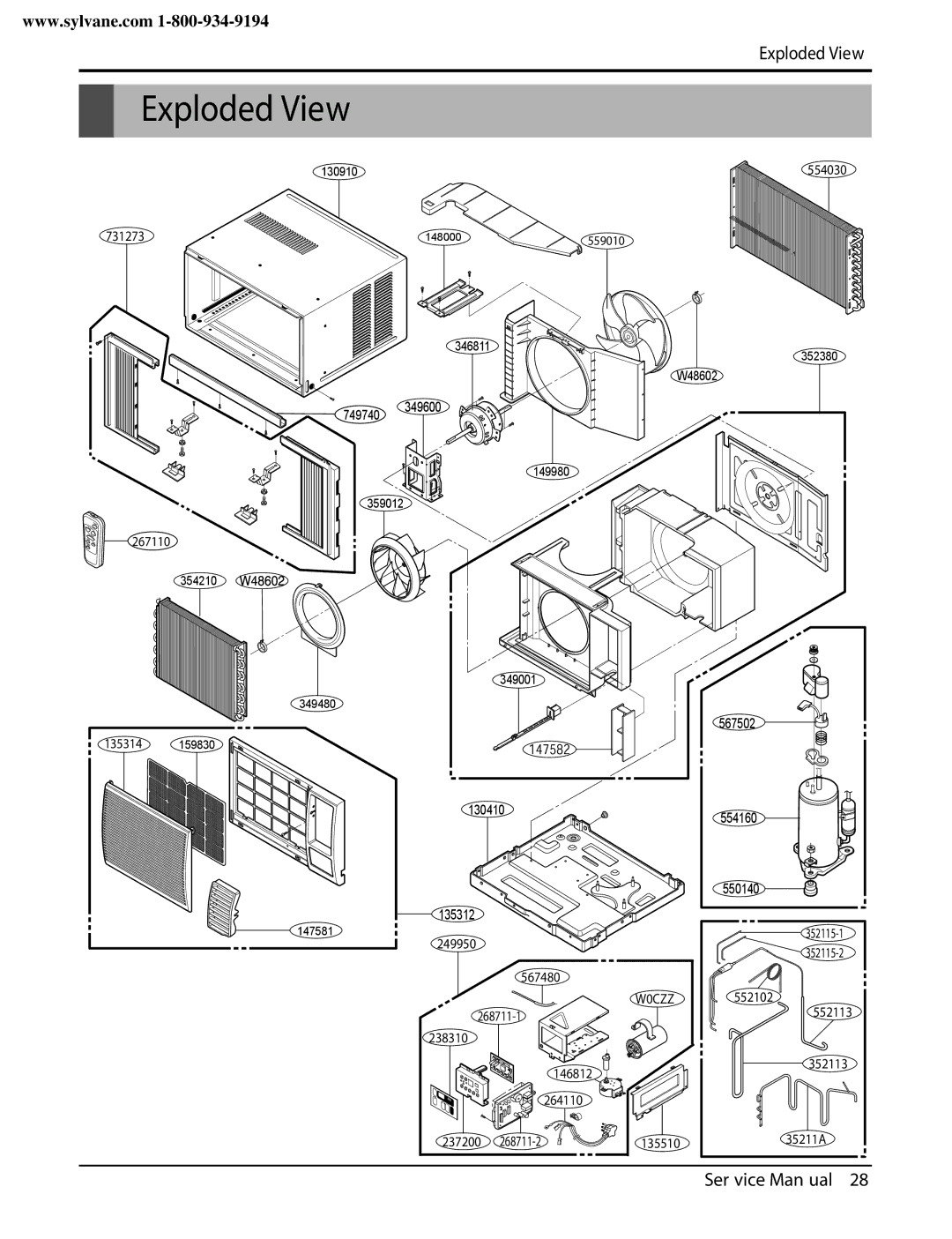 Friedrich CP08E10, CP06E10 manual Exploded View 