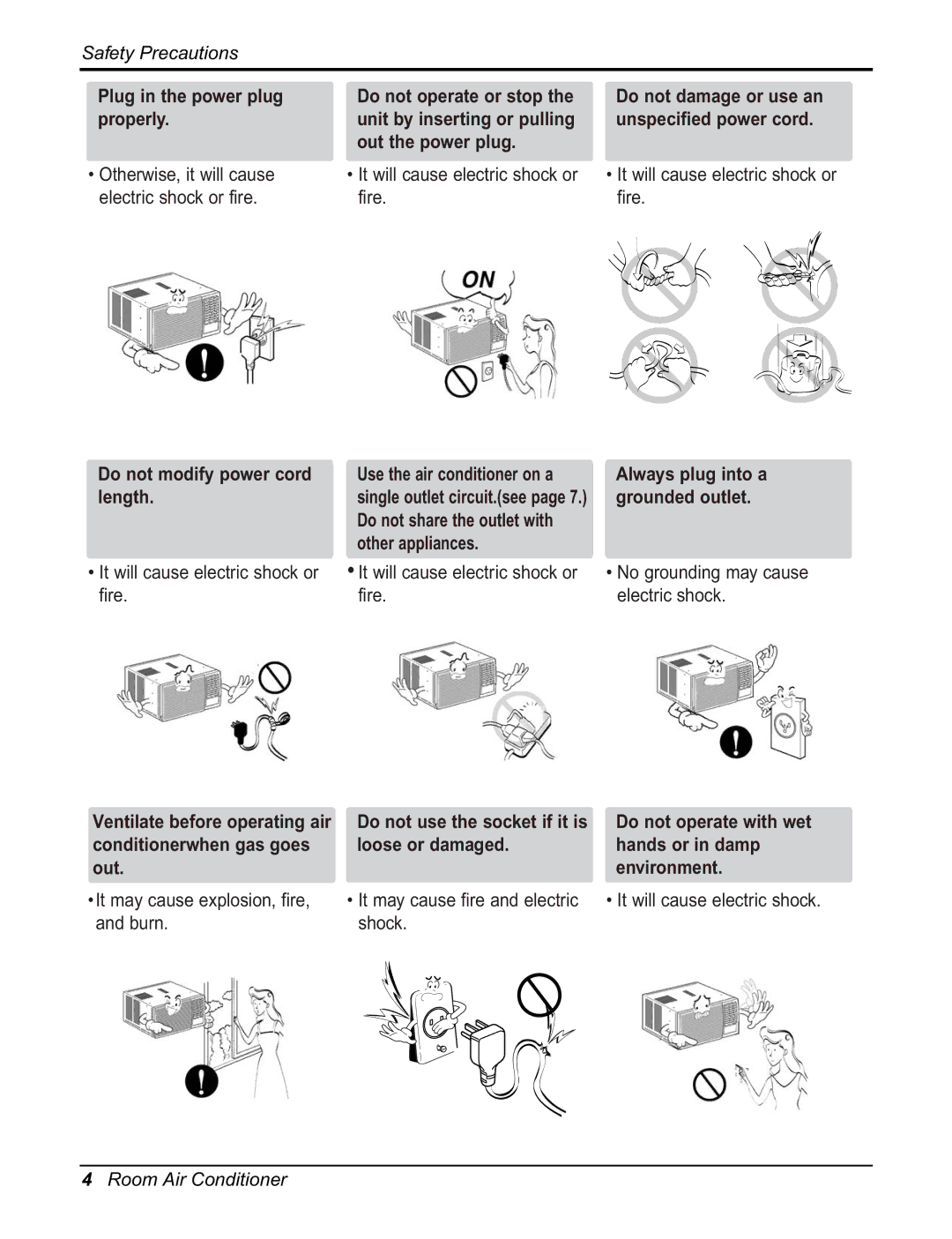 Friedrich CP10E10, CP12E10 manual Plug in the power plug properly 