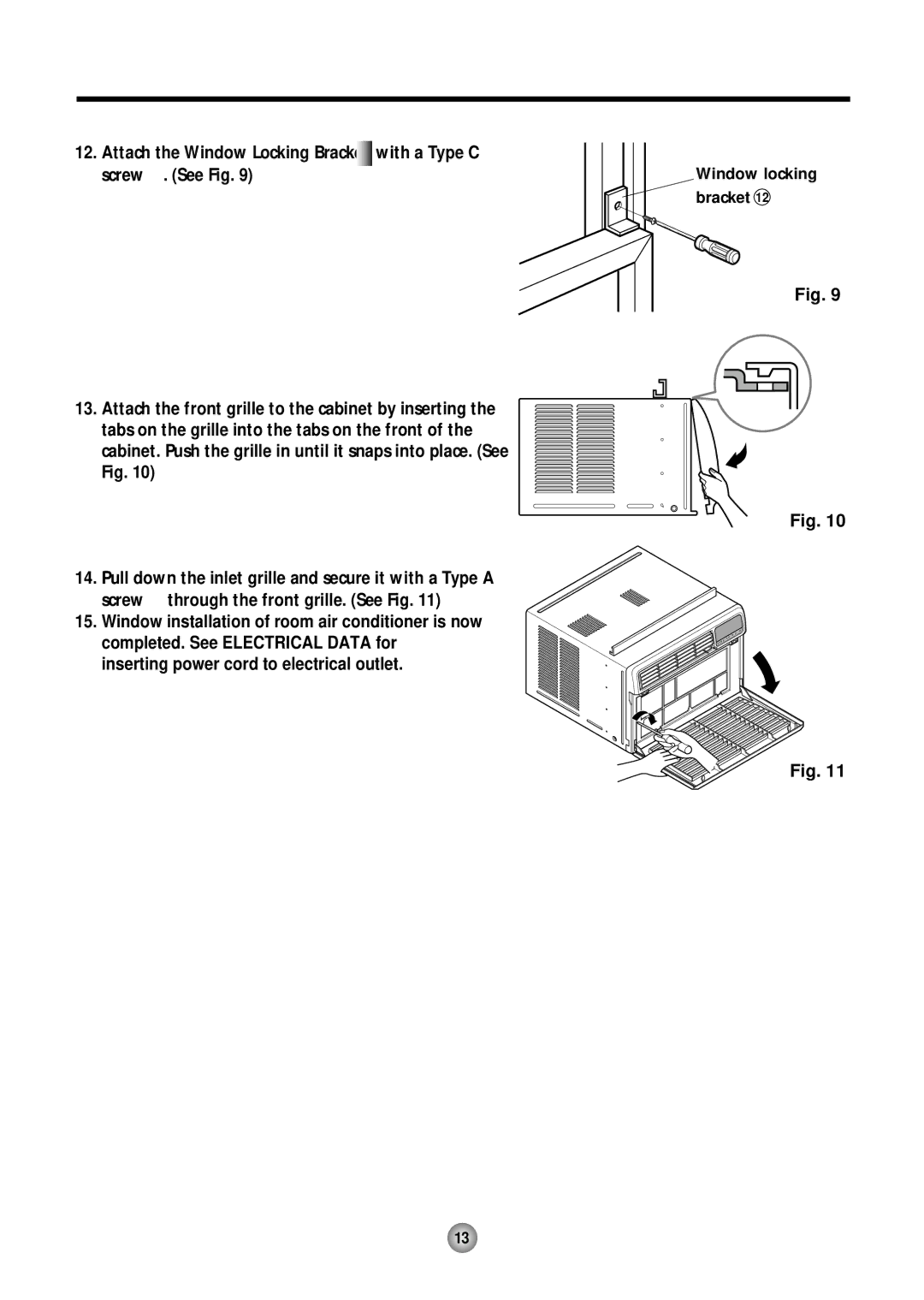 Friedrich CP10, CP12 operation manual With a Type C 