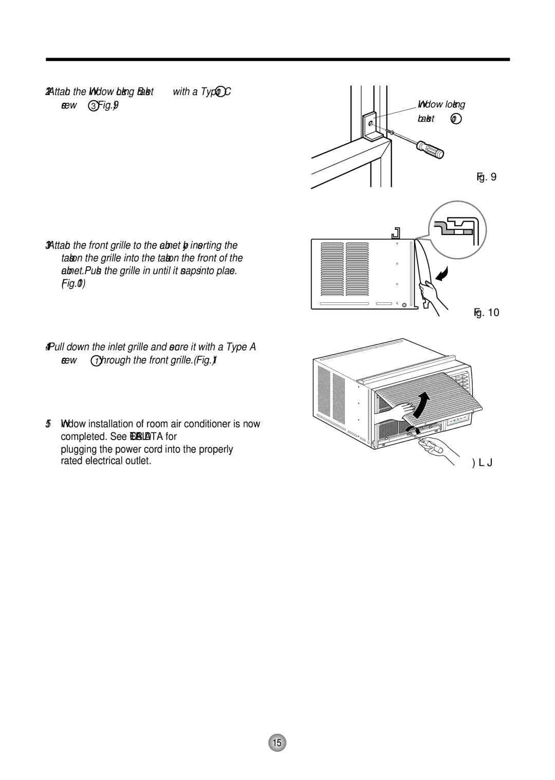 Friedrich CP12, CP10 manual Window locking bracket 