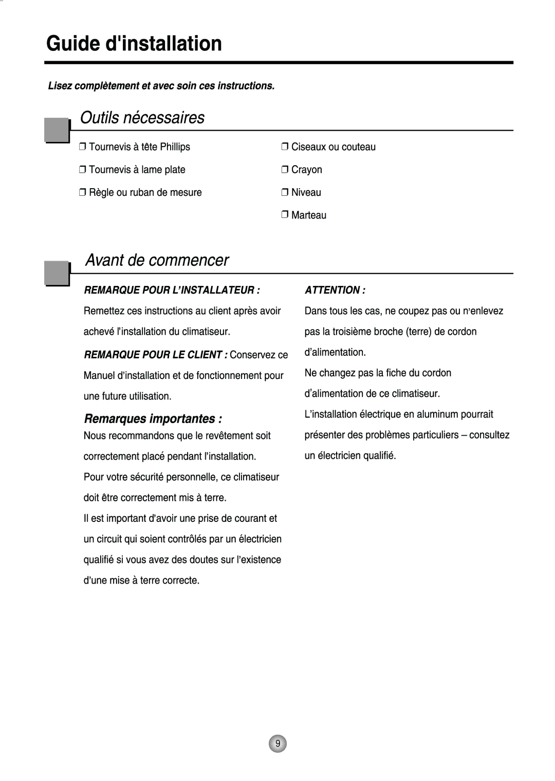 Friedrich CP12, CP10 manual 