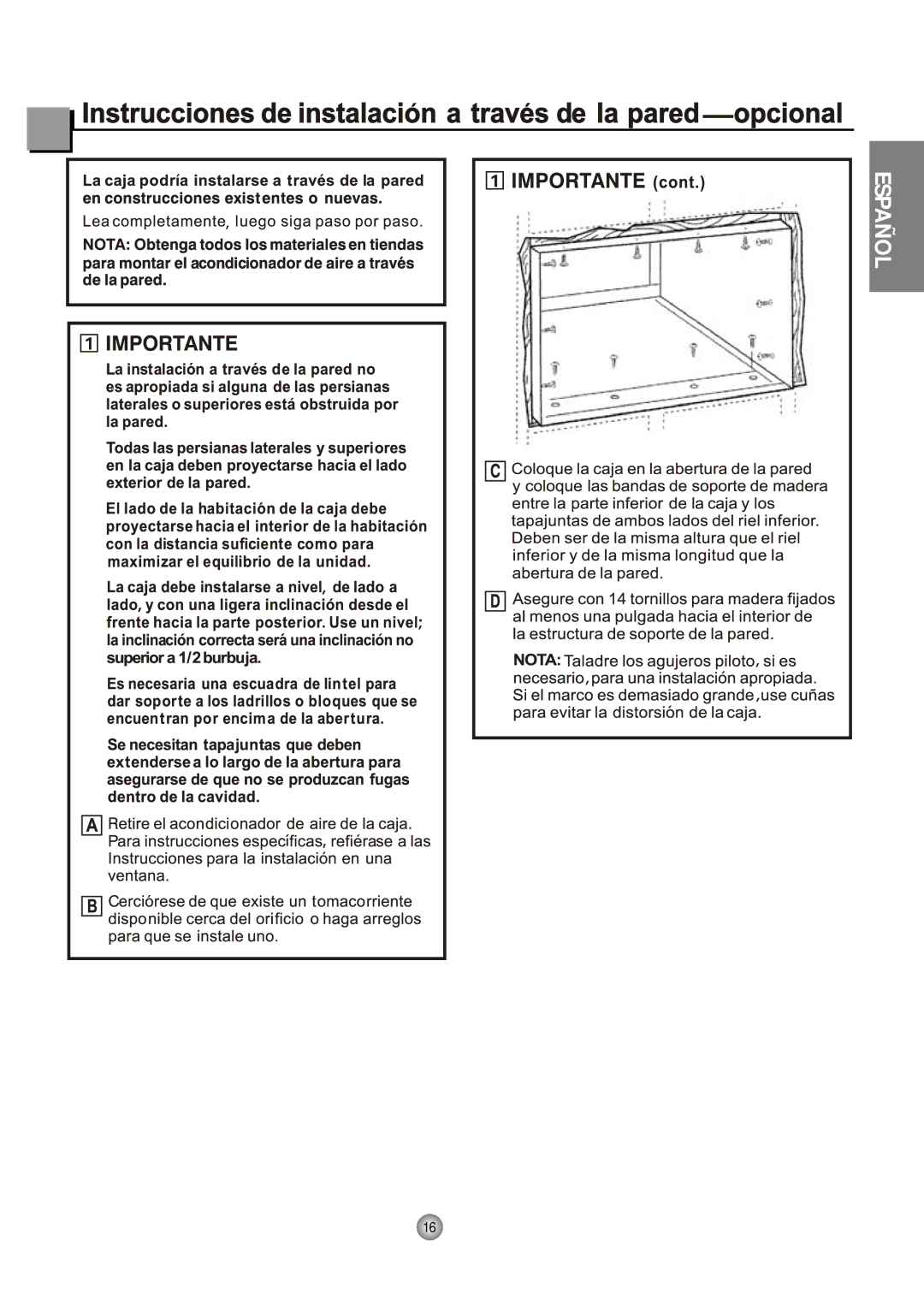 Friedrich CP12, CP10 manual Español 