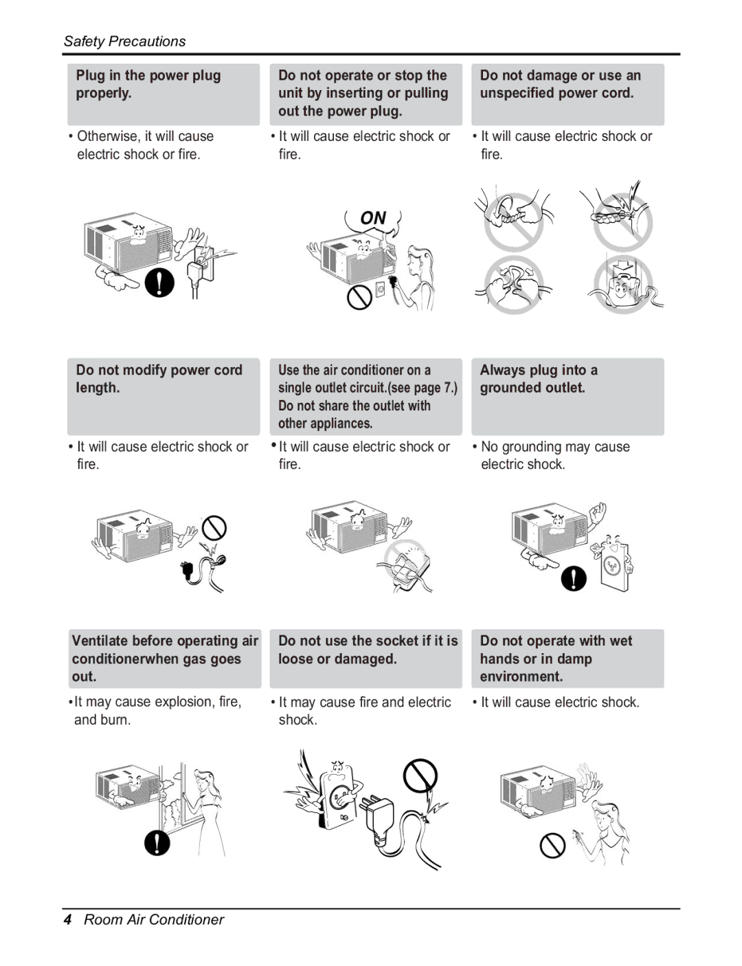 Friedrich CP12F10, CP10F10 manual Plug in the power plug properly 