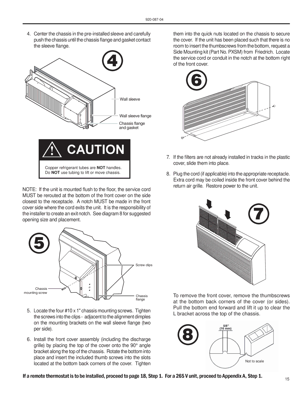 Friedrich HEAT PUMPS manual Wall sleeve Wall sleeve flange Chassis flange and gasket 