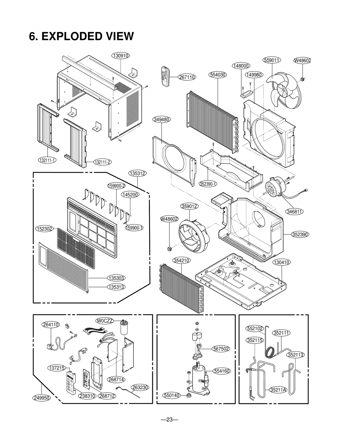 Friedrich KP05A10 KP06A10 manual Exploded View, W0CZZ 