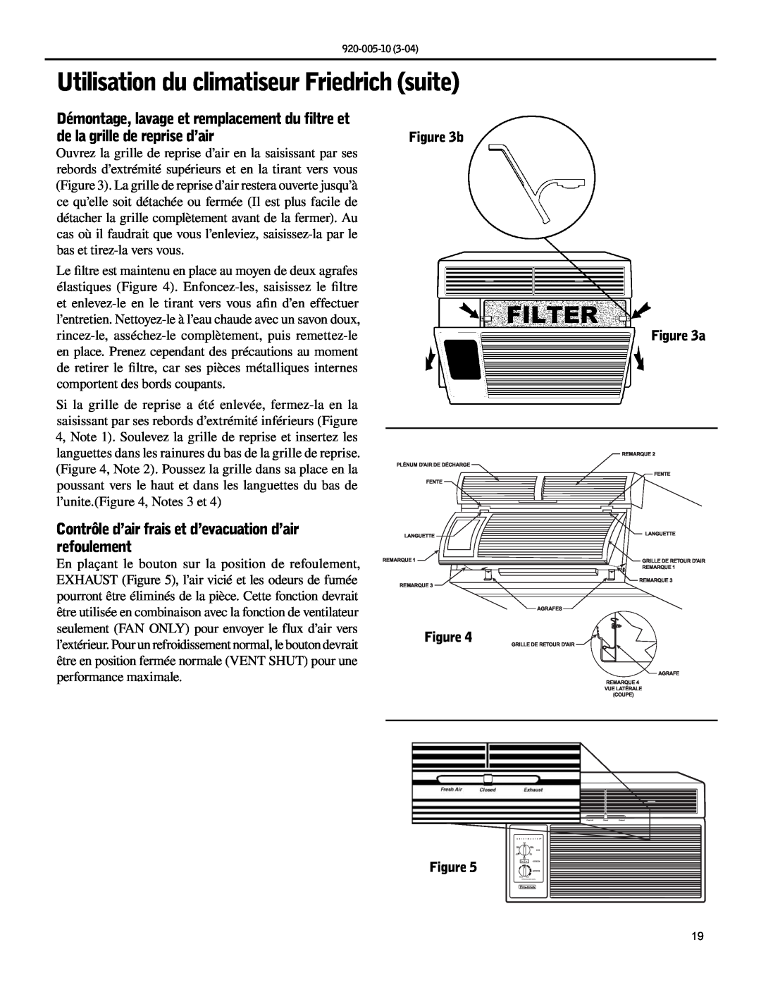 Friedrich KM20, KS10 manual Utilisation du climatiseur Friedrich suite 
