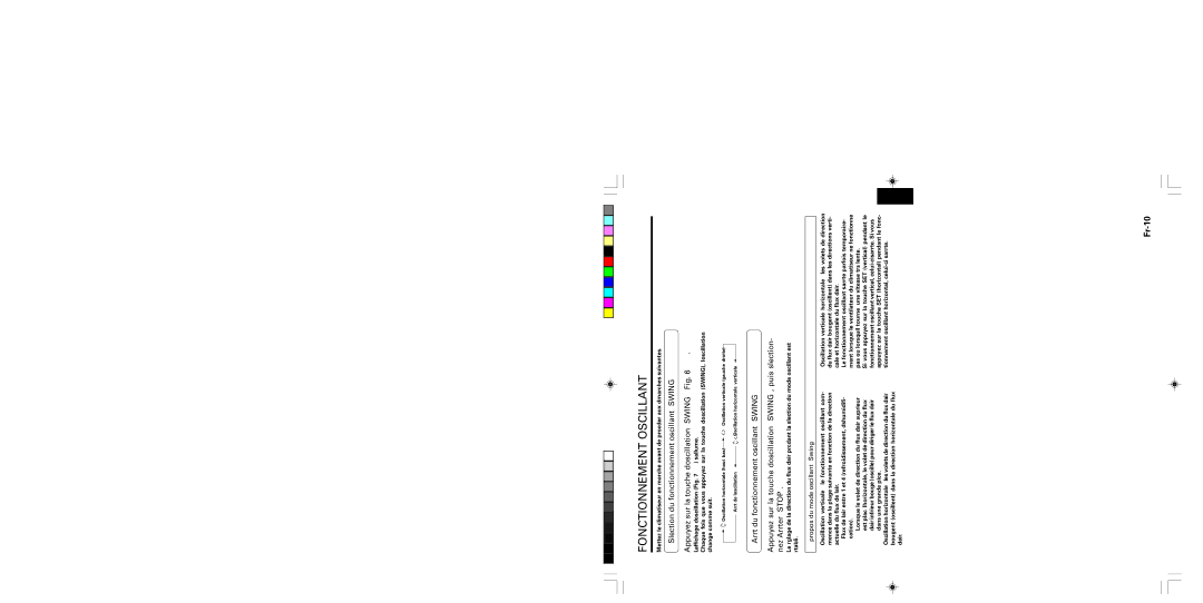 Friedrich MR12Y1F, MR09Y1F operation manual Fonctionnement Oscillant, Propos du mode oscillant Swing 