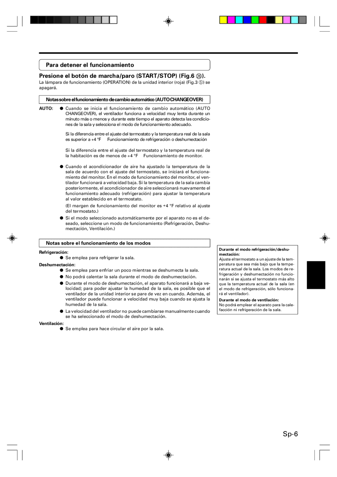 Friedrich MR12Y1F NotassobreelfuncionamientodecambioautomáticoAUTOCHANGEOVER, Notas sobre el funcionamiento de los modos 