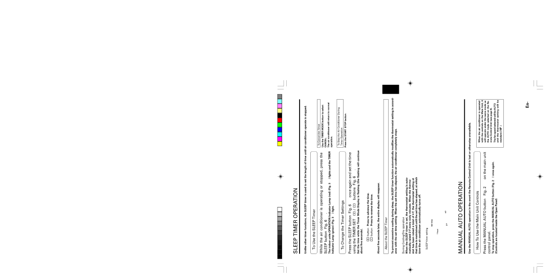 Friedrich MR12Y1F Sleep Timer Operation, Manual Auto Operation, About the Sleep Timer, During Cooling/Dry operation 