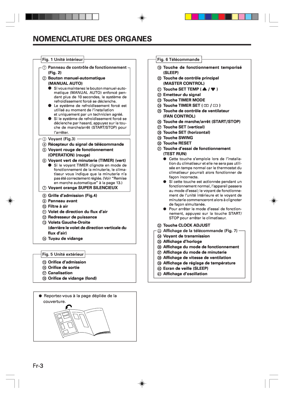 Friedrich MR09Y1F, MR12Y1F operation manual Nomenclature Des Organes, Fr-3 