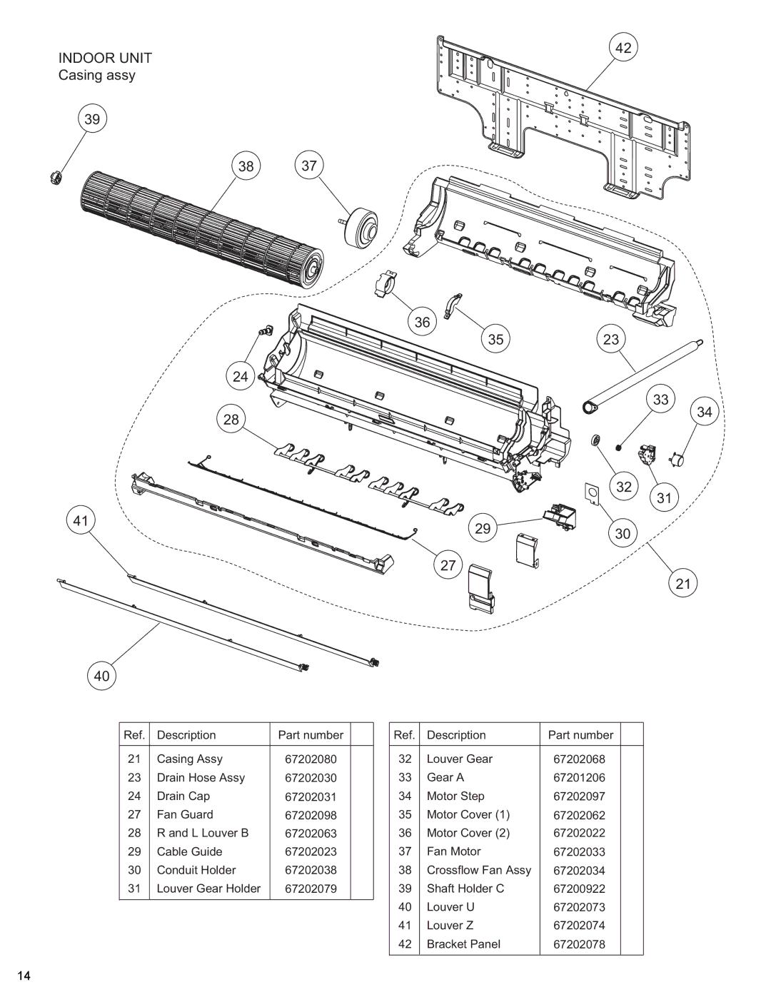 Friedrich MR12Y3H, MR09Y3H manual Casing assy 