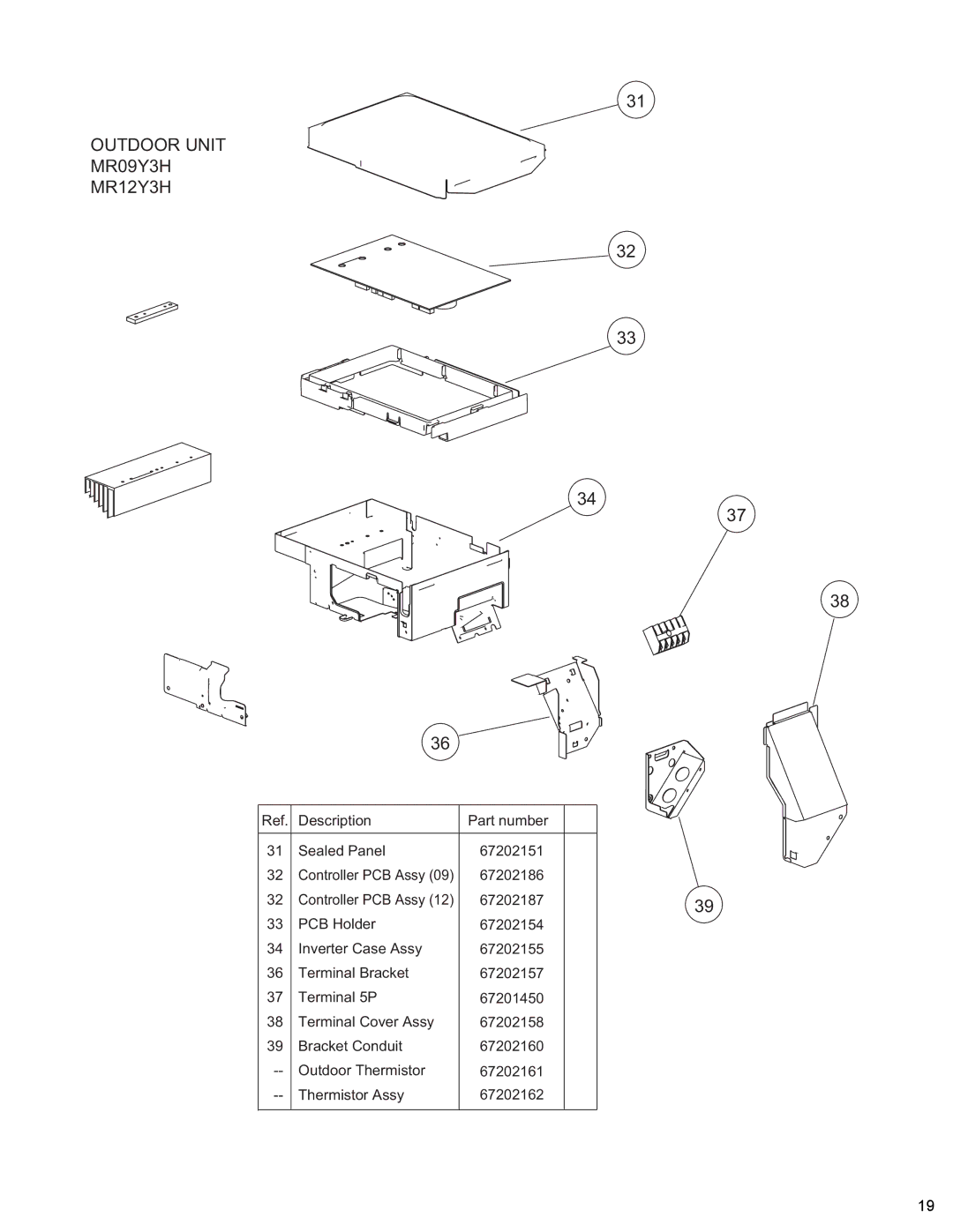 Friedrich manual Outdoor Unit MR09Y3H MR12Y3H 