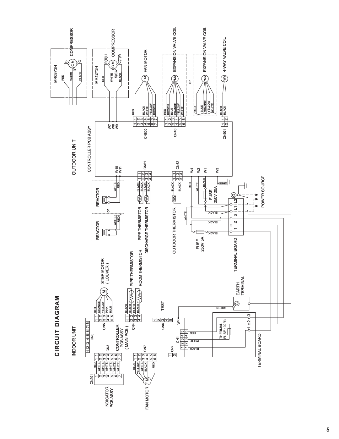 Friedrich MR09Y3H, MR12Y3H manual Circuit Diagram, Indoor Unit, Outdoor Unit 