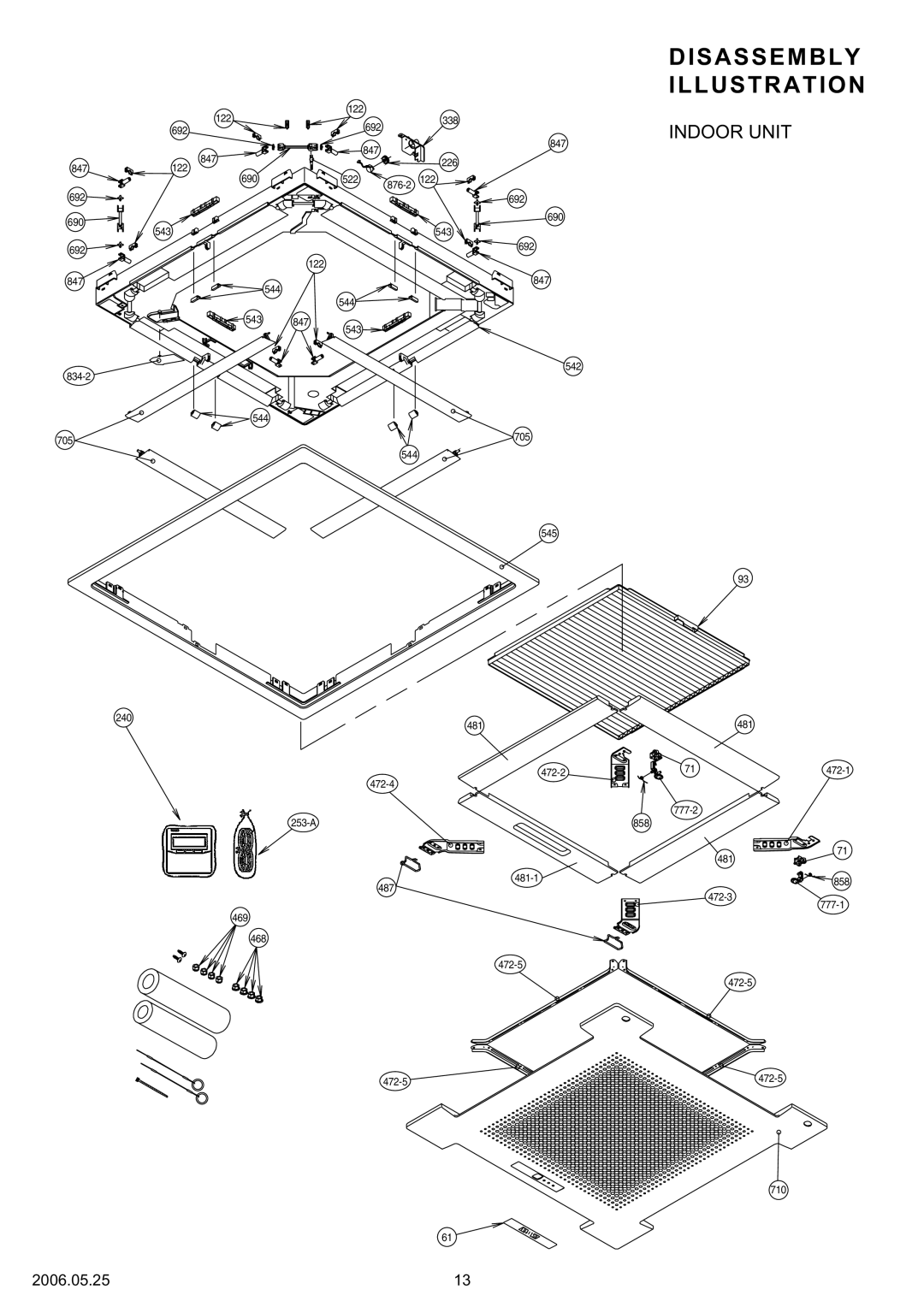 Friedrich MR24UY3F, MC24Y3F specifications Disassembly Illustration, 692INDOOR Unit 