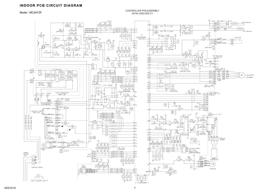 Friedrich MR24UY3F, MC24Y3F specifications Indoor PCB Circuit Diagram 