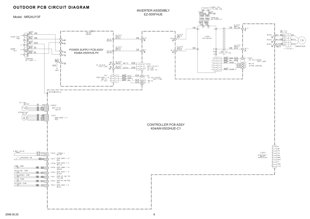 Friedrich MC24Y3F, MR24UY3F specifications Outdoor PCB Circuit Diagram 