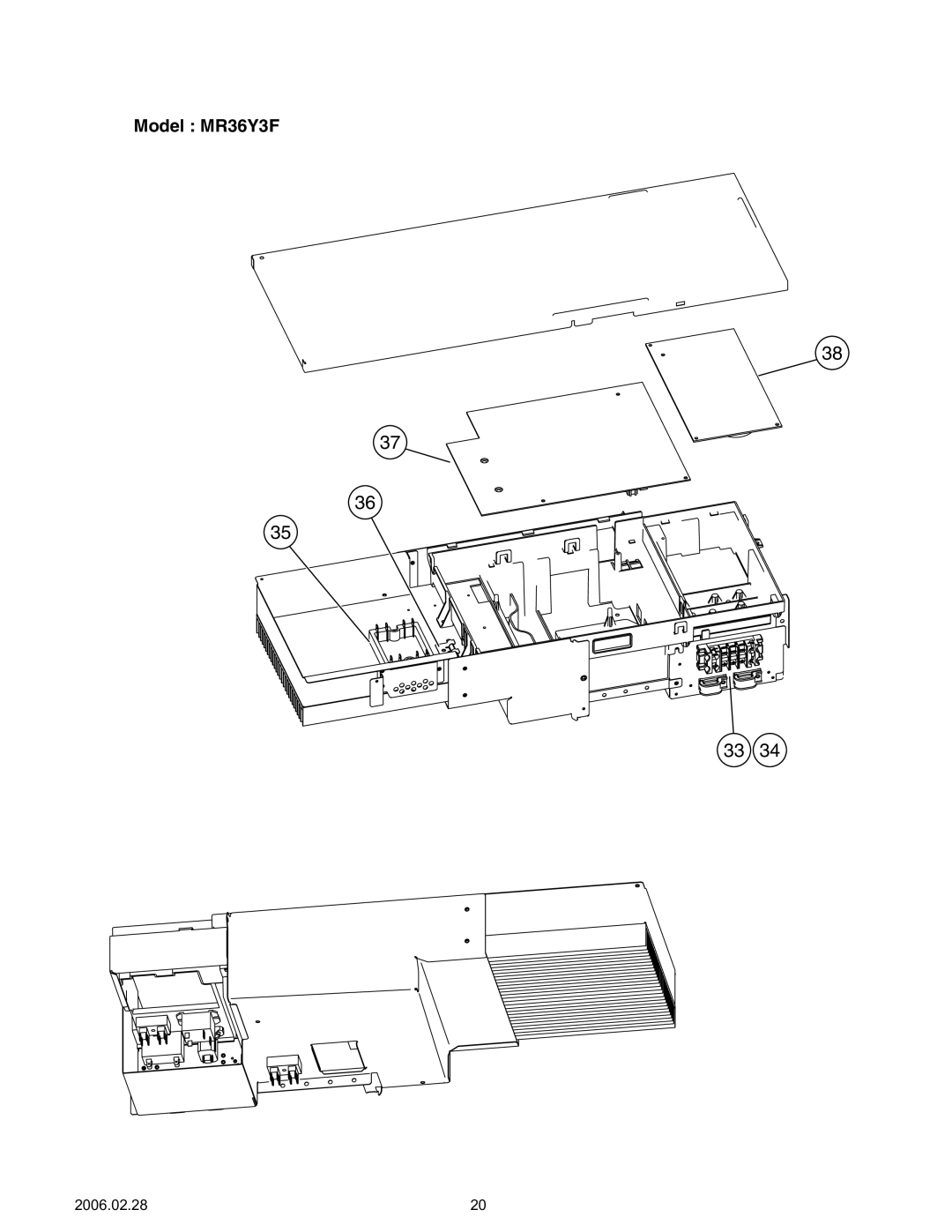 Friedrich MS36Y3F specifications Model MR36Y3F 