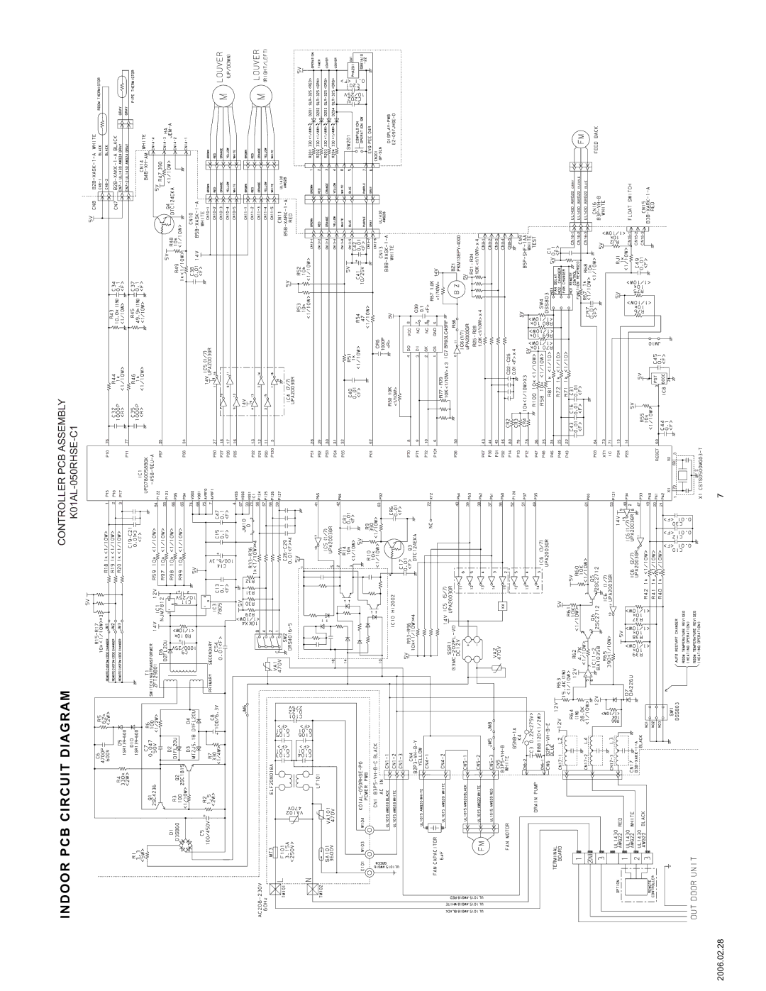 Friedrich MR36Y3F, MS36Y3F specifications Indoor PCB Circuit Diagram 