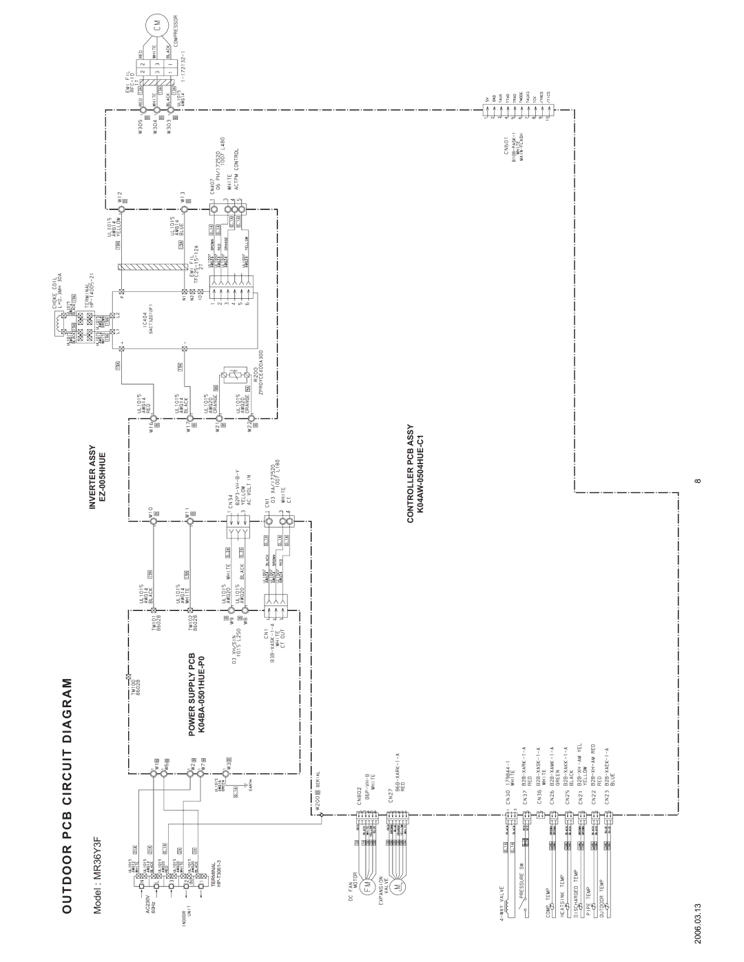 Friedrich MS36Y3F, MR36Y3F specifications Outdoor PCB Circuit Diagram 