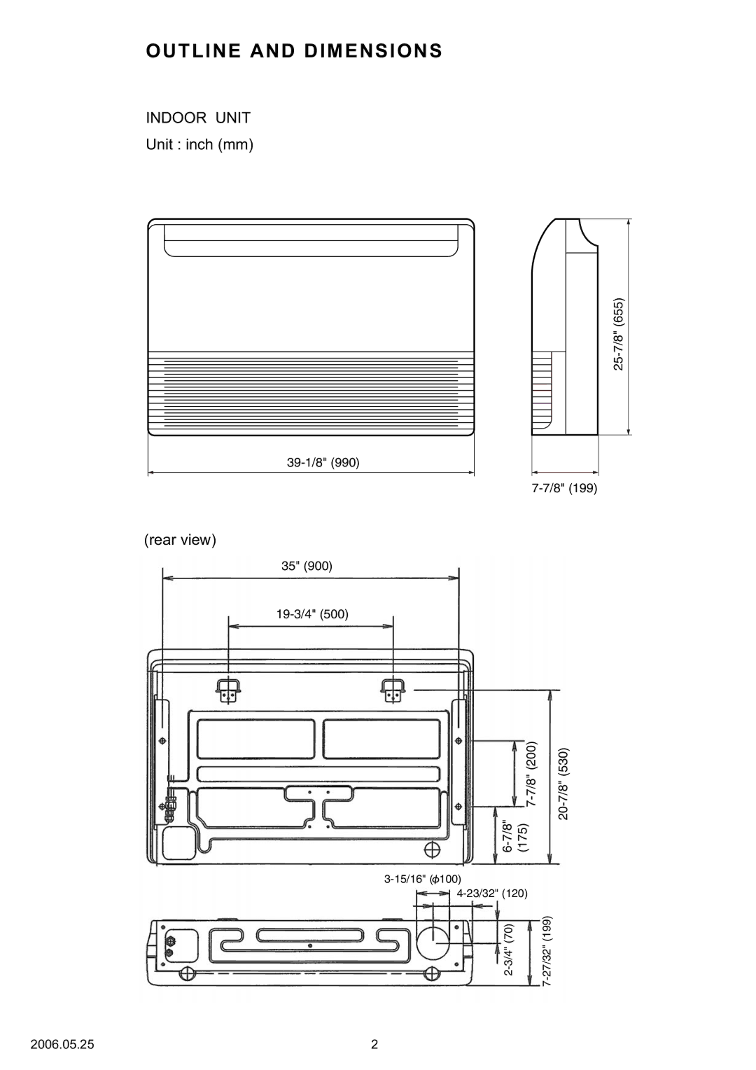 Friedrich MS24Y3F specifications Outline and Dimensions 